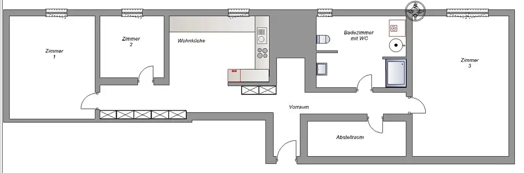 Eine attraktive 3-Zimmer-Wohnung mit ca. 99 m² im 2. Stock in Wels