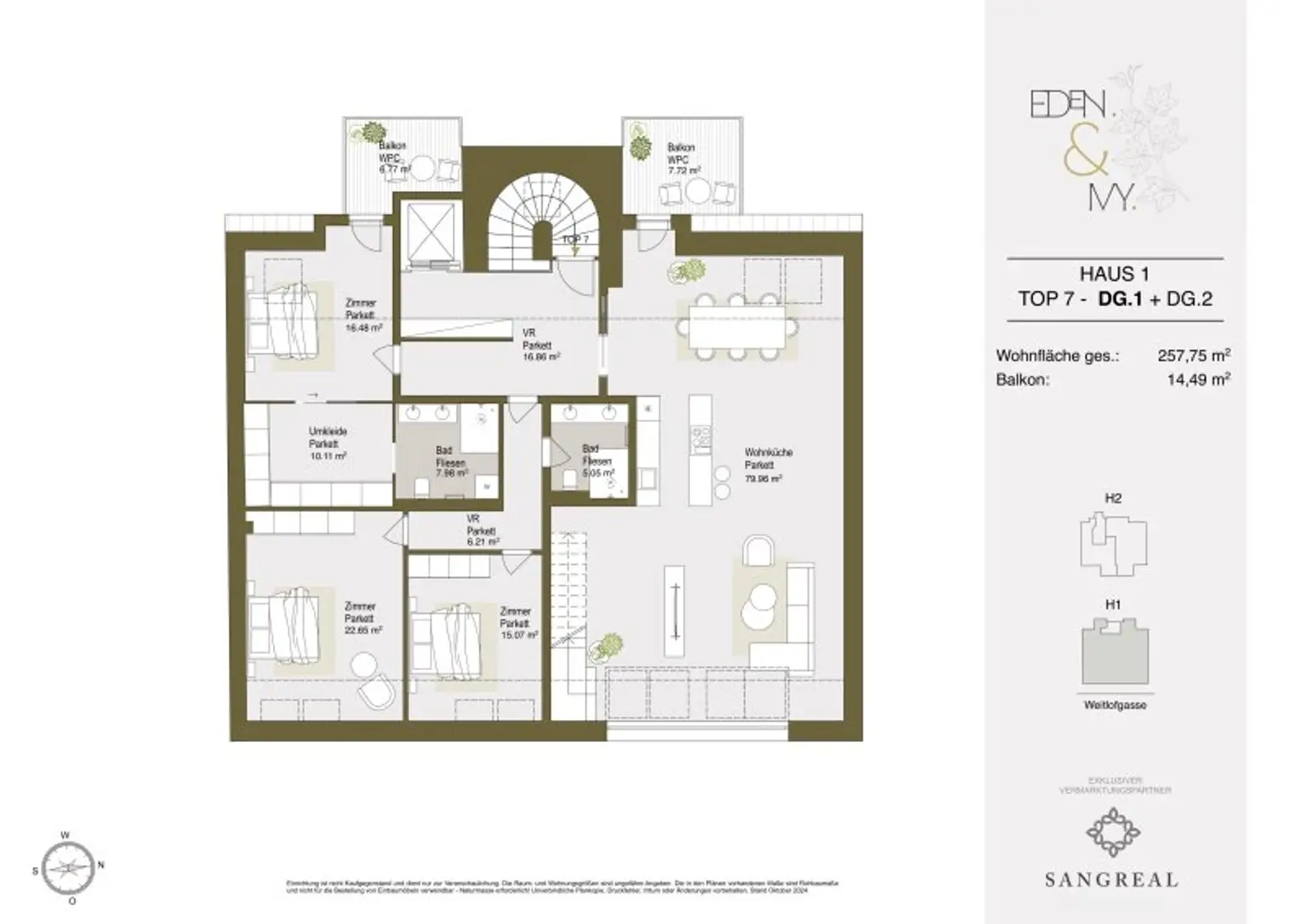 EDEN & IVY - LUXURIÖSES PENTHOUSE MIT BIS ZU 3,80 METER RAUMHÖHE