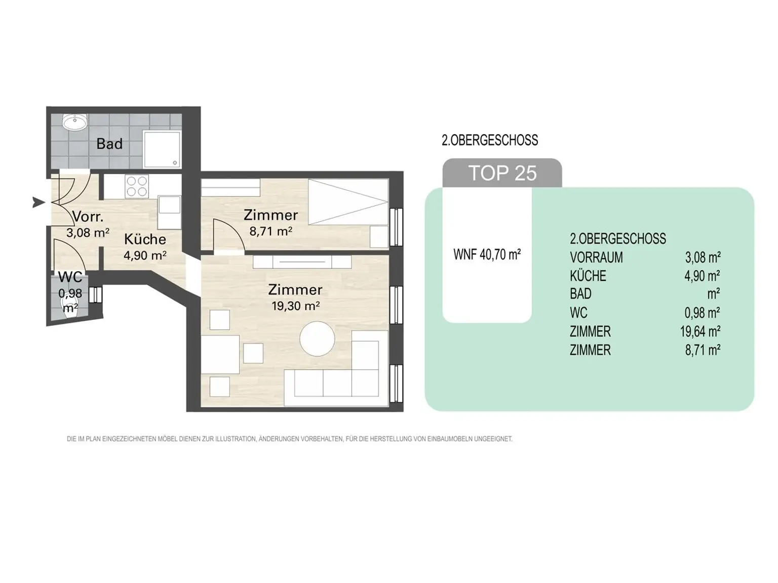 Helle 2-Zimmer-Wohnung in 1150 nahe U3