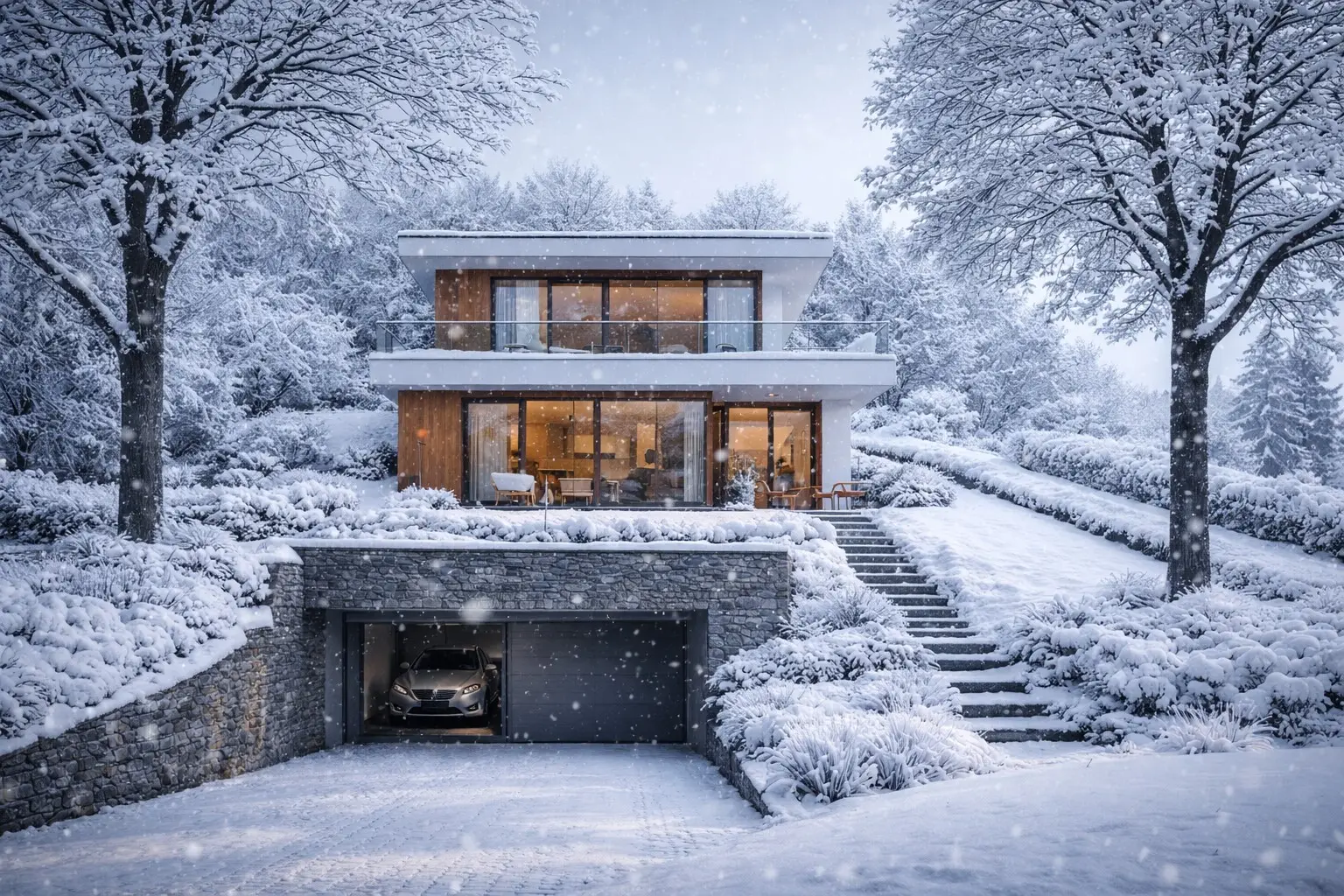 So könnte Ihre Villa im Winter aussehen