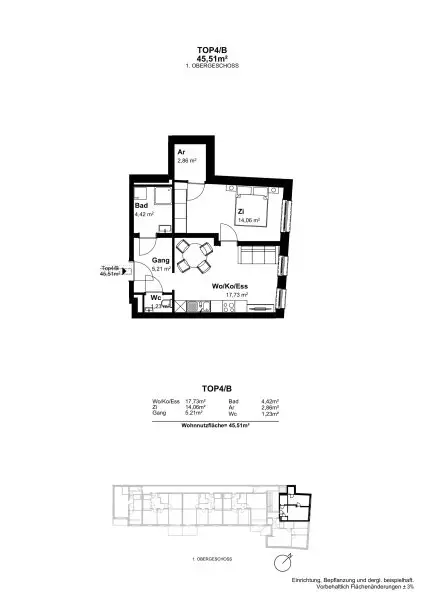 Wohnungsplan Top 4/2