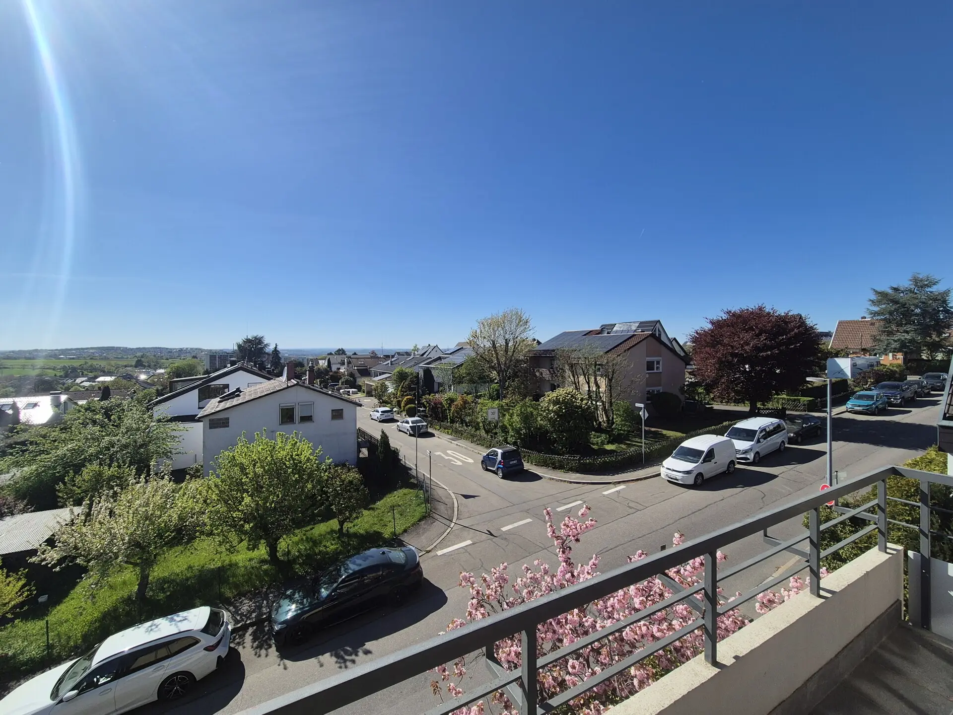 Aussicht Westbalkon Arbeitszimmer Richtung Tannenberg/ Stadt