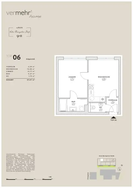 Singlehit - Moderner und Smarter 2-Zimmer Grundriss inkl. Einbauküche