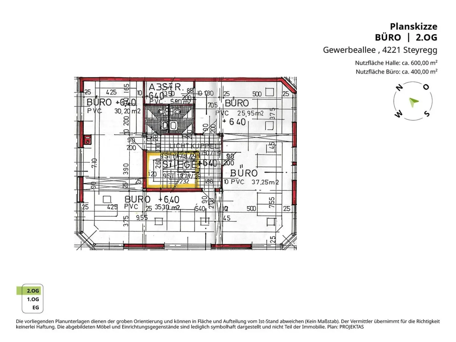 250 m² Büro mit 300 m² Lagerhalle in Steyregg! Parkplätze!