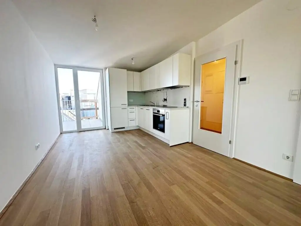 ERSTBEZUG, DACHGESCHOSS, klimatisierte 82 m2 Neubau mit Balkon, Wohnküche, 2 Zimmer, Wannenbad, Parketten, Augarten