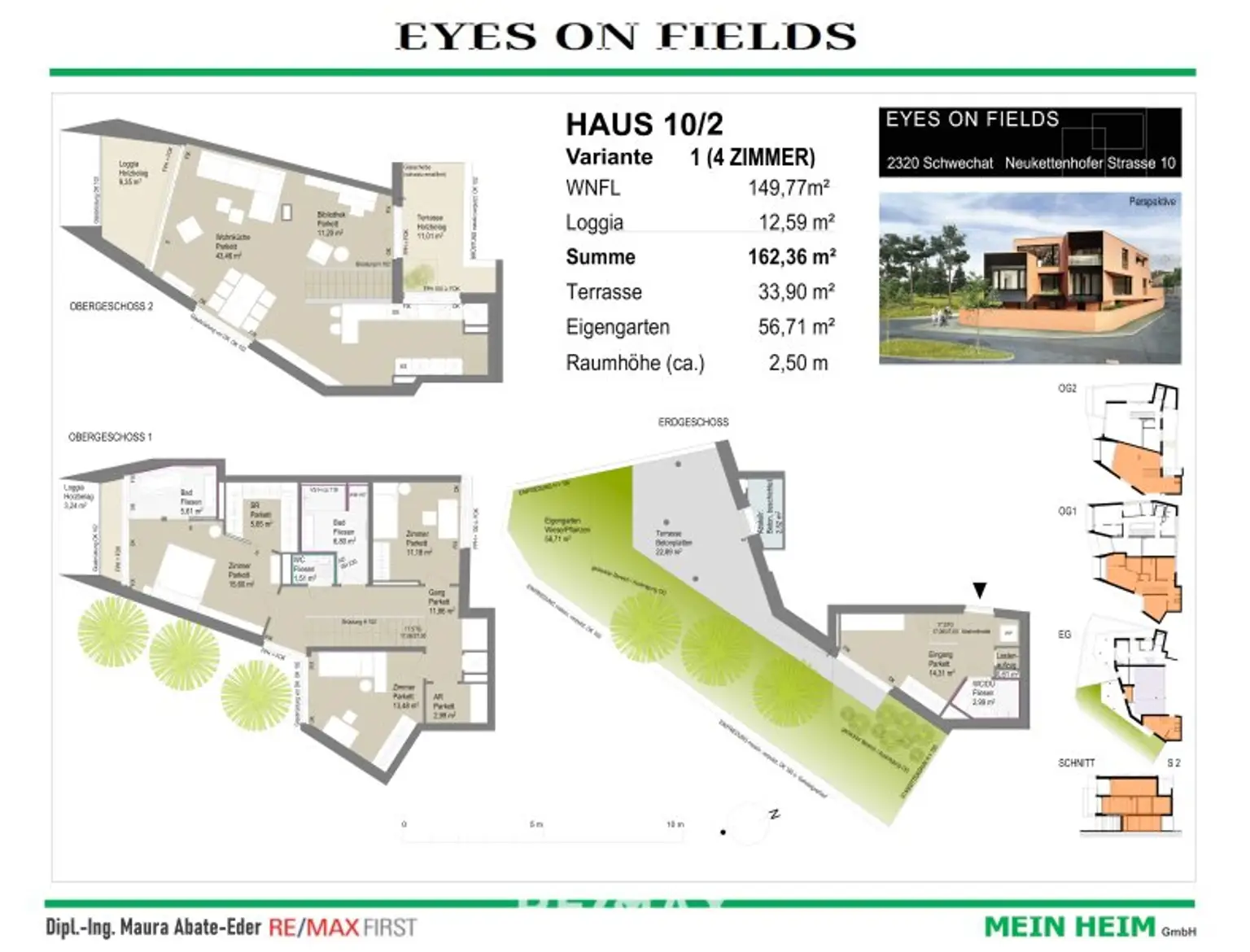 Erstbezug-Doppelhaushälften in Schwechat mit Luxus-Ausstattung und Panoramablick über den Felmeyergarten. Grünruhelage mit sehr guter Infrastruktur in Gehweite