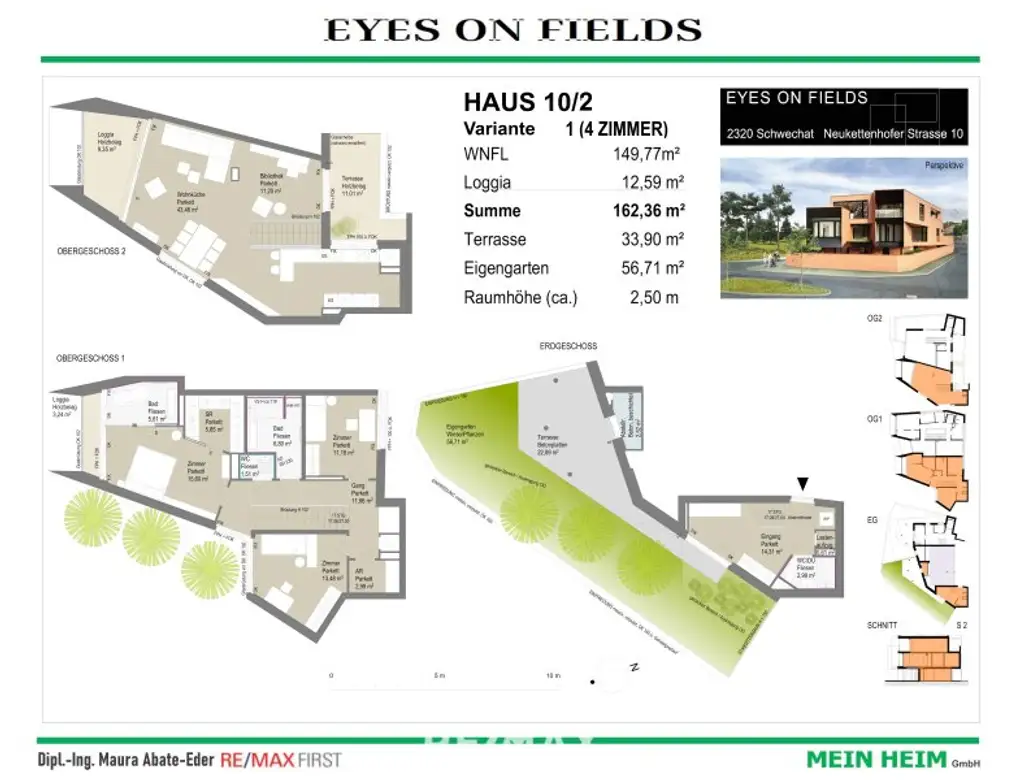 Erstbezug-Doppelhaushälften in Schwechat mit Luxus-Ausstattung und Panoramablick über den Felmeyergarten. Grünruhelage mit sehr guter Infrastruktur in Gehweite