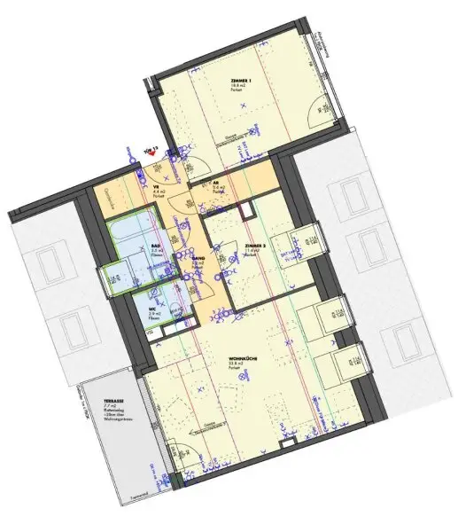 3 Zimmer Erstbezugswohnung mit Blick ins Grüne nahe Stammersdorf