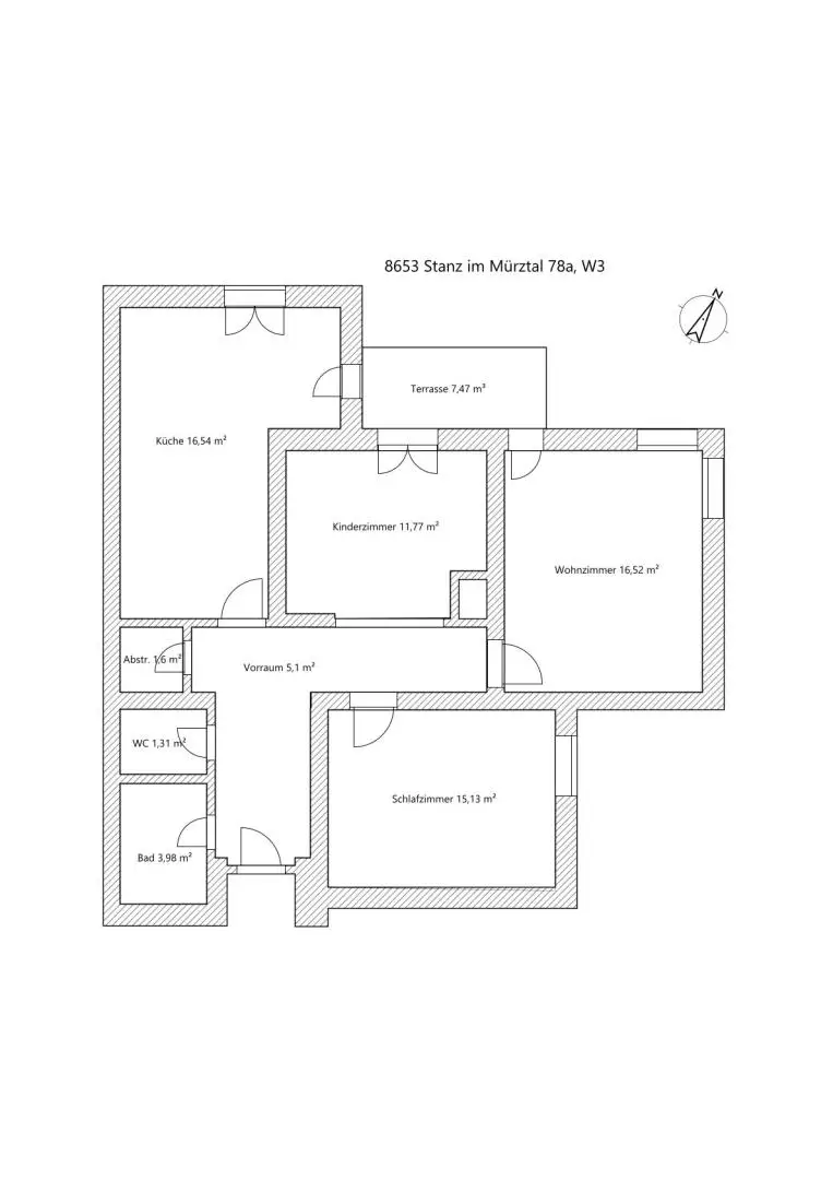 *** Moderne 77m² 3-Zimmer-Wohnung mit Terrasse & Carport – Wohnen im Herzen von Stanz!***
