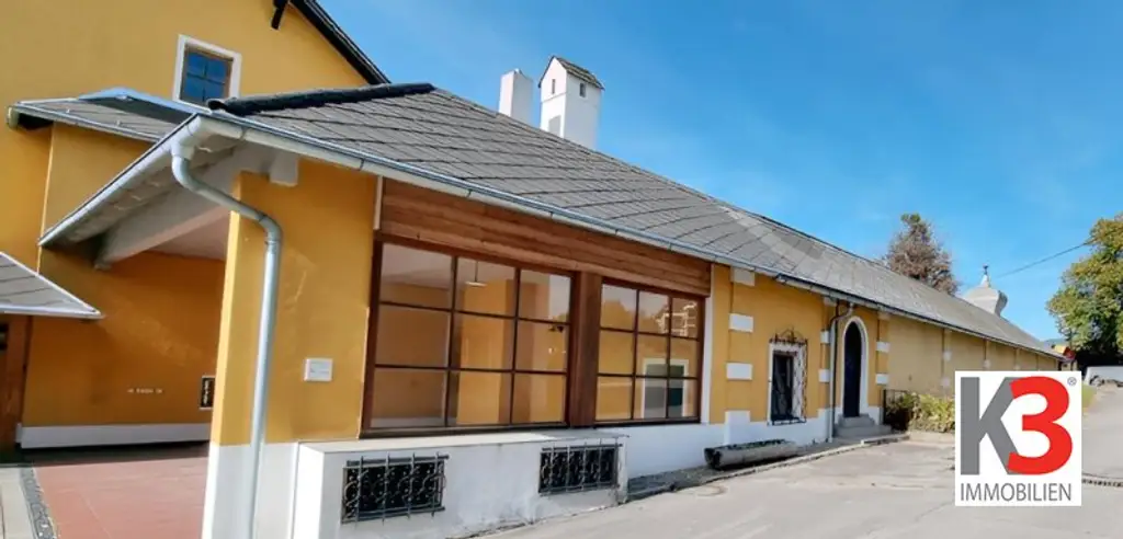 Prestigeobjekt-Gewerbefläche mit beeindruckendem Herrenhaus und Badeteich in Schlosspark