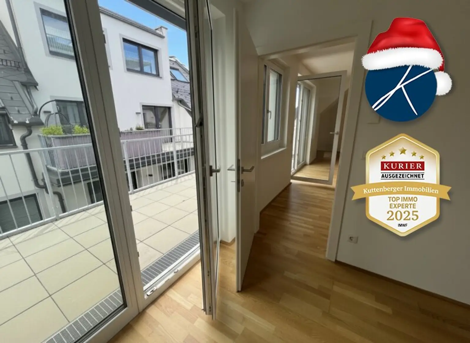 durchgehender Balkon vom Schlafzimmer bis zur Wohnküche