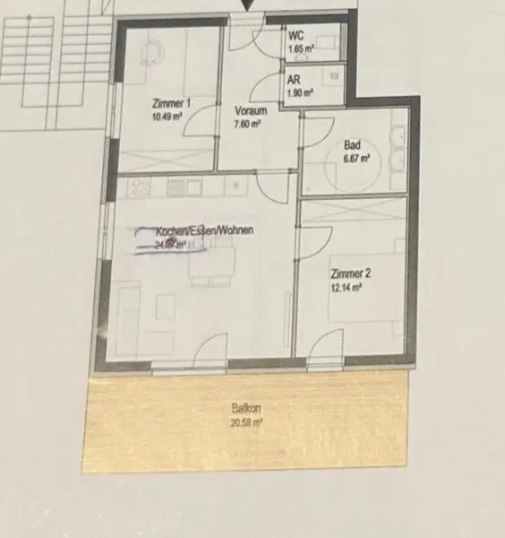 Neuwertige 3-Zimmer-Wohnung mit ruhigem Südbalkon!