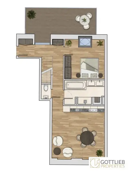 Grünruhelage nahe Belvedere! Luxuriöse 3-Zimmer-Erstbezug-Dachgeschoss-Wohnung mit zwei Balkonen in historischem Gebäude