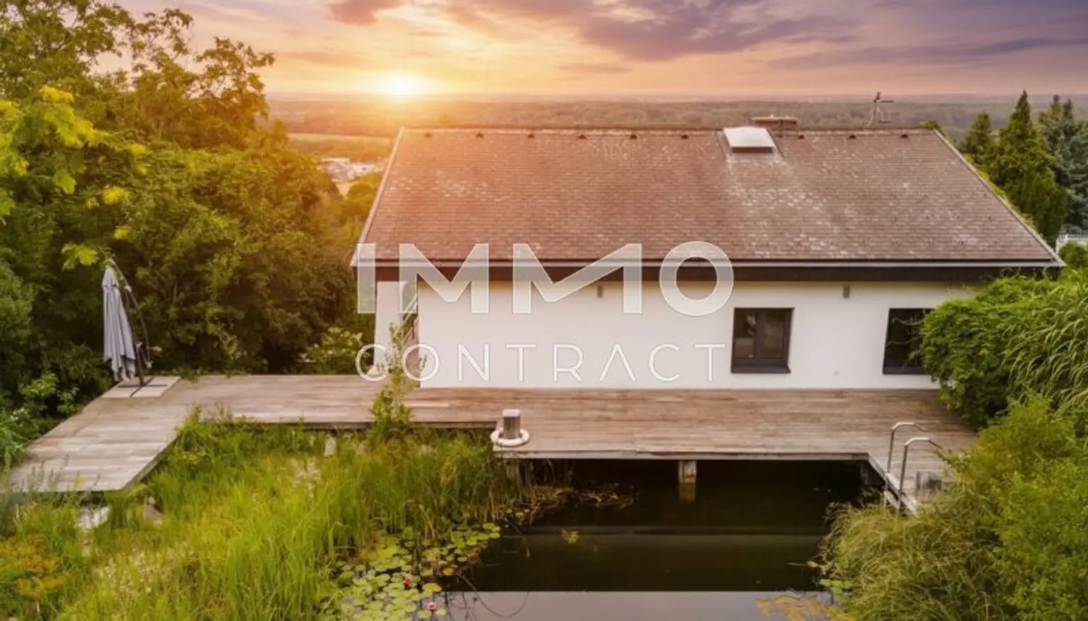 Schwimmteich mit Abendsonne_2