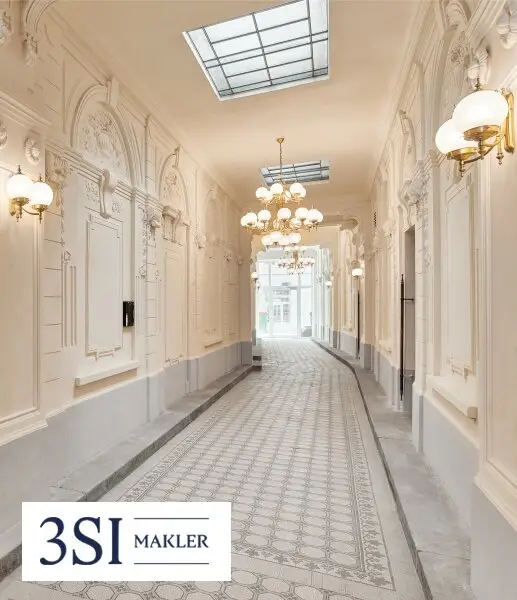 Helle und prunkvolle Gänge im Zinshaus der Erdbergstraße 35 1030 Wien