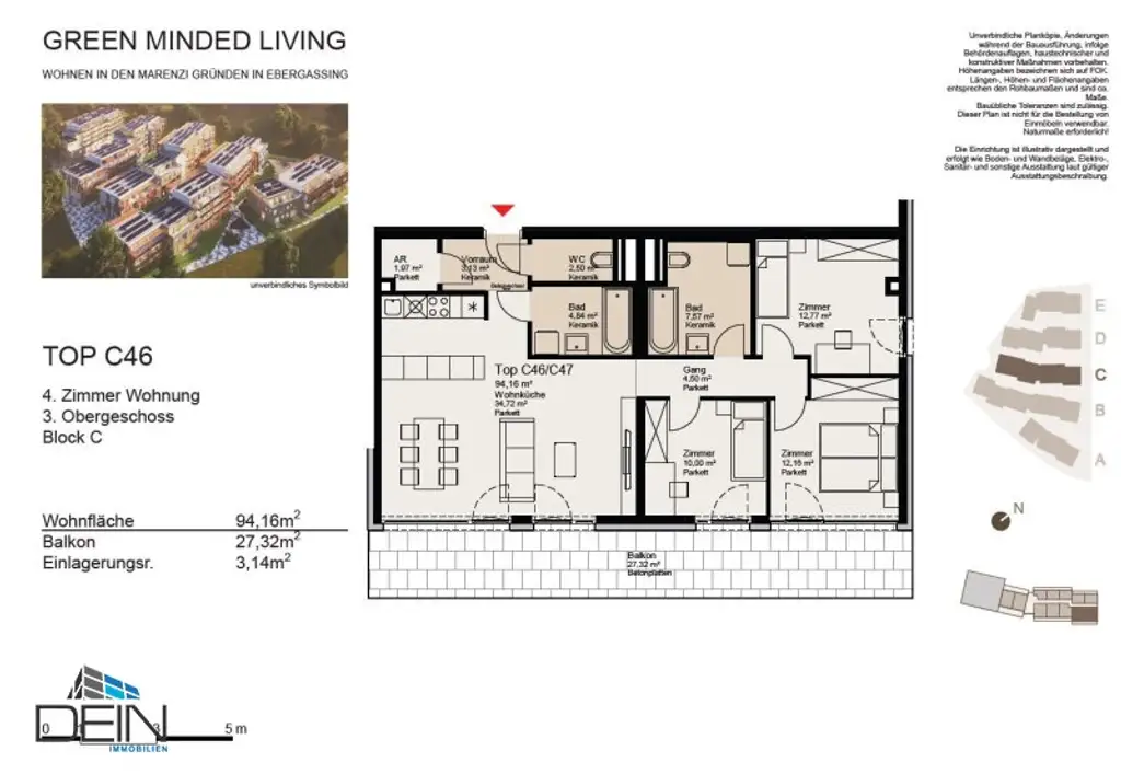 NEU! TRAUMHAFTE 4 ZIMMER NEUBAUWOHNUNG MIT EINEM BALKON IN EBERGASSING!
