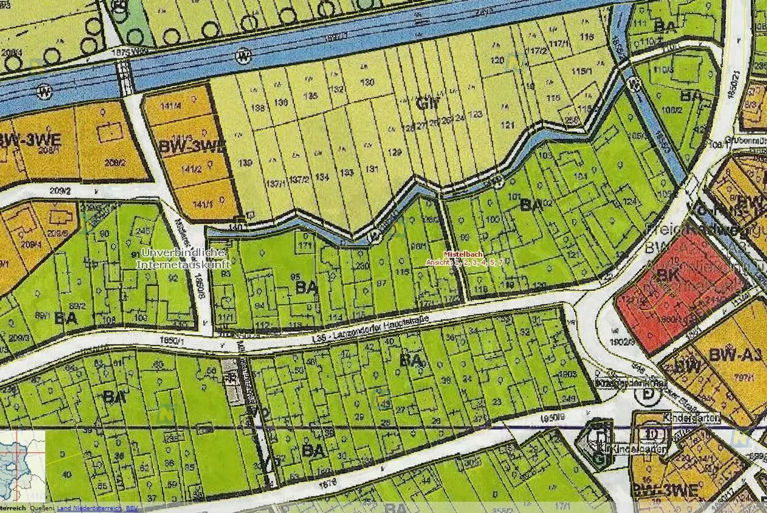Günstiger Baugrund - an MISTELBACHER Stadtgrenze mit Altbestand