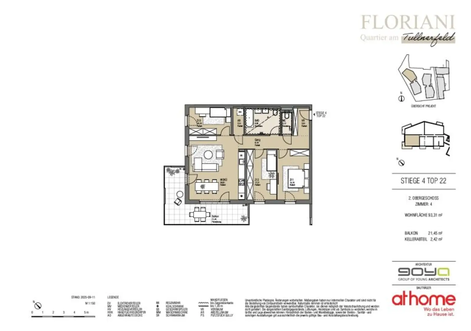 FLORIANI – Quartier am Tullnerfeld - Stilvolle Eckwohnung mit großer Freifläche (Süd/West) - Hochwertige Ausstattung für ihr Wohlbefinden - Nähe Bahnhof