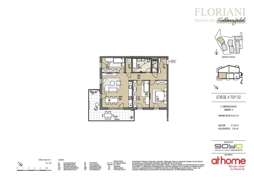 FLORIANI – Quartier am Tullnerfeld - Stilvolle Eckwohnung mit großer Freifläche (Süd/West) - Hochwertige Ausstattung für ihr Wohlbefinden - Nähe Bahnhof