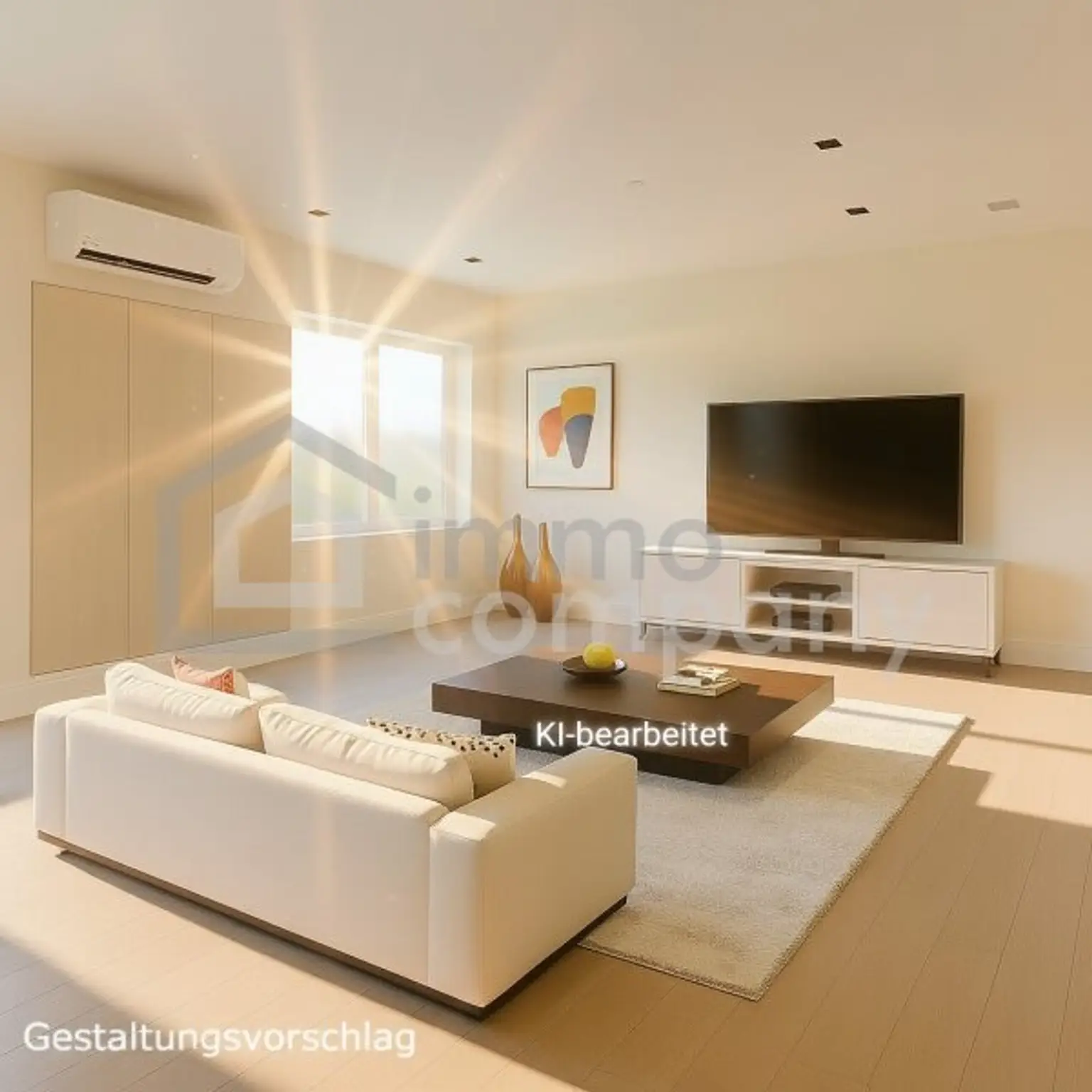 Wohnzimmer Vorschlag mit KI erstellt