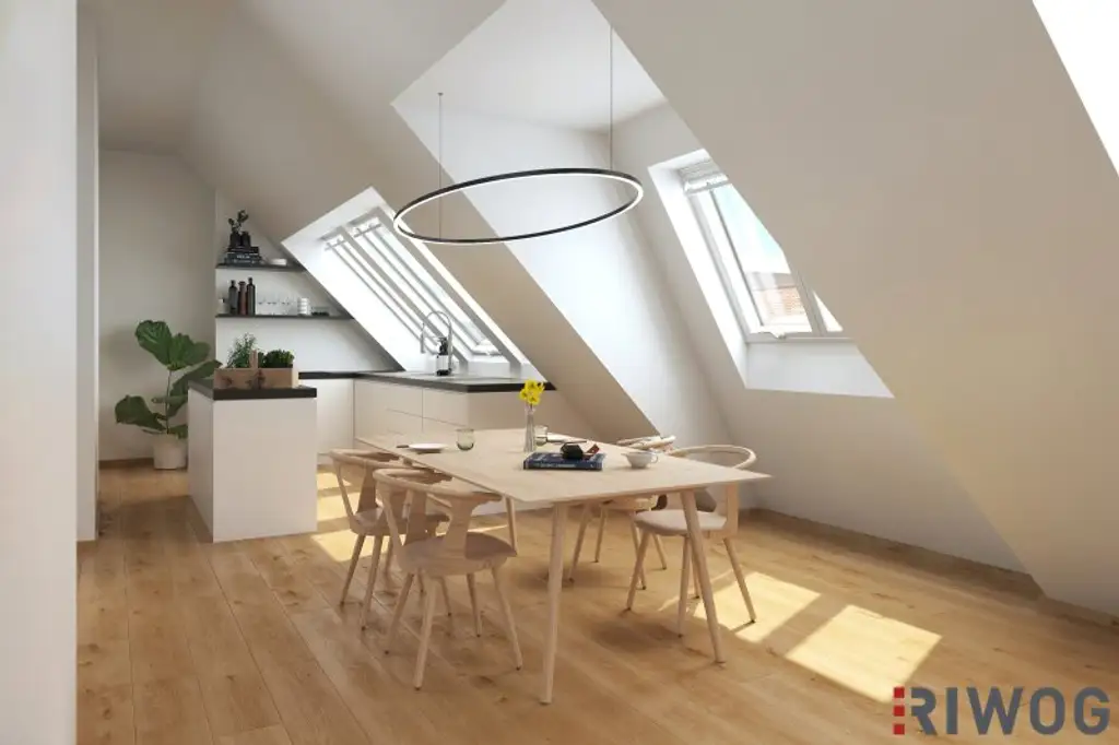 ARCHITEKTUR PUR | großzügige 3-Zimmer Dachterrassenwohnung mit herausragender Raumhöhe