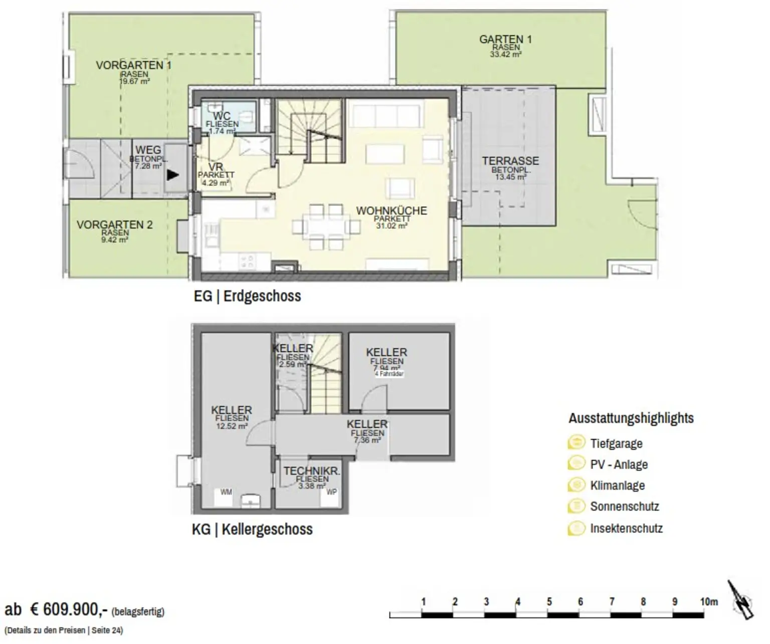 PROVISIONSFREI ~ Reihenhäuser nahe Mühlwasser und Donauinsel ~ 111m² - 120m² ~ ab € 749.000,00