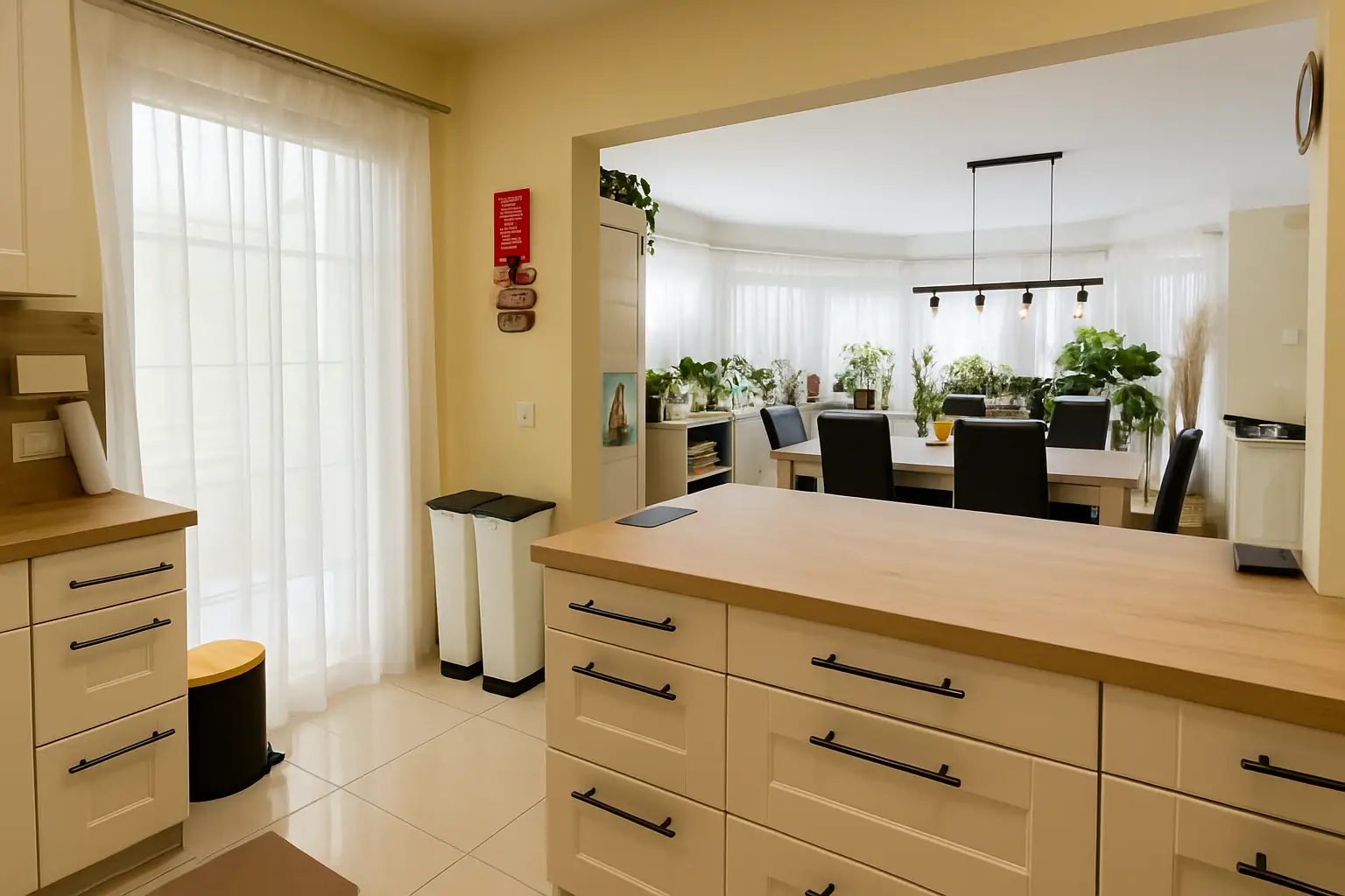 Blick von Küche zum Essbereich