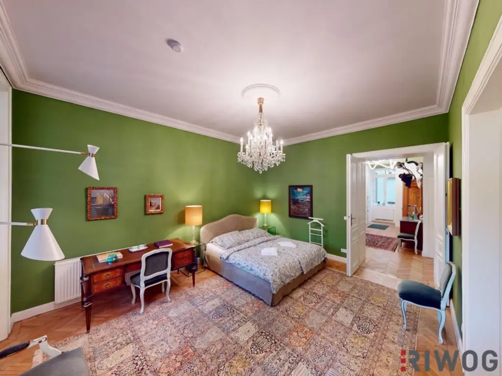 Wohnung mit touristischer Widmung nahe Schloss Schönbrunn | Prunkvolles 3-Zimmer Altbauapartment mit Loggia I 360° Rundgang