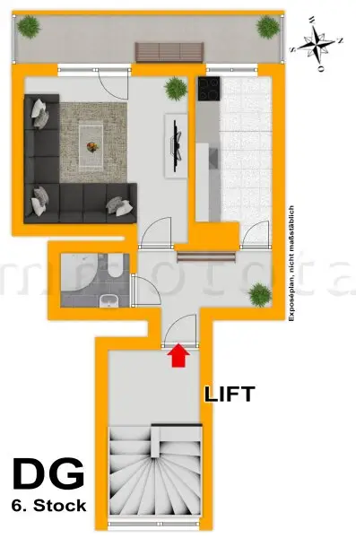 Fasanviertel - Neuadaptierte DG-Wohnung mit  9 m2-Westterrasse im 6. Liftstock
