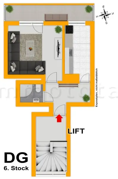 Fasanviertel - Neuadaptierte DG-Wohnung mit  9 m2-Westterrasse im 6. Liftstock