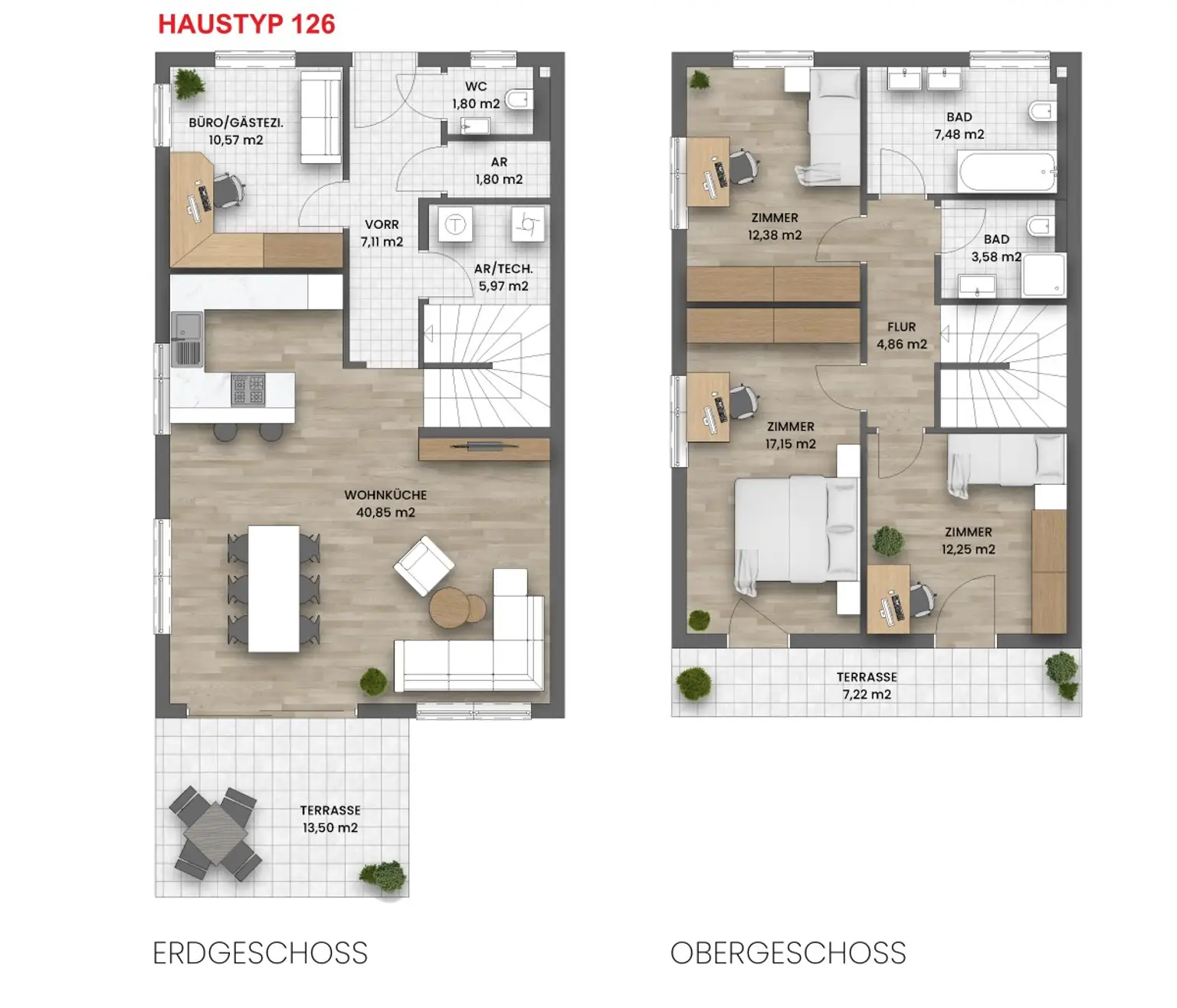 Typ 126 | ++ FANTASTISCHE DOPPELHAUSHÄLFTE ++ in Guntramsdorf - Typ 126 m² | Prima Service Immobilien