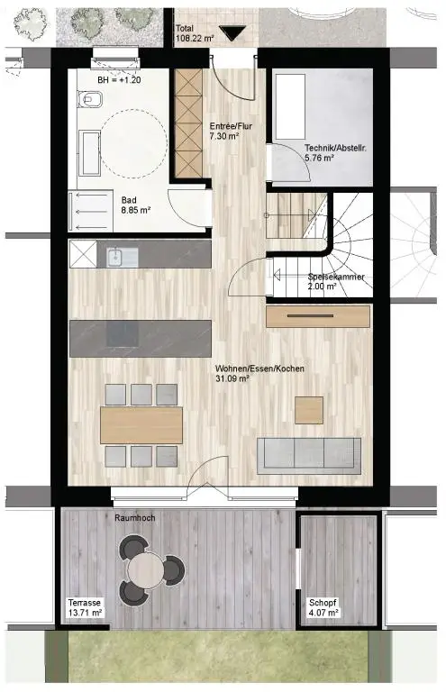 Haus D Grundriss ohne Maßstab