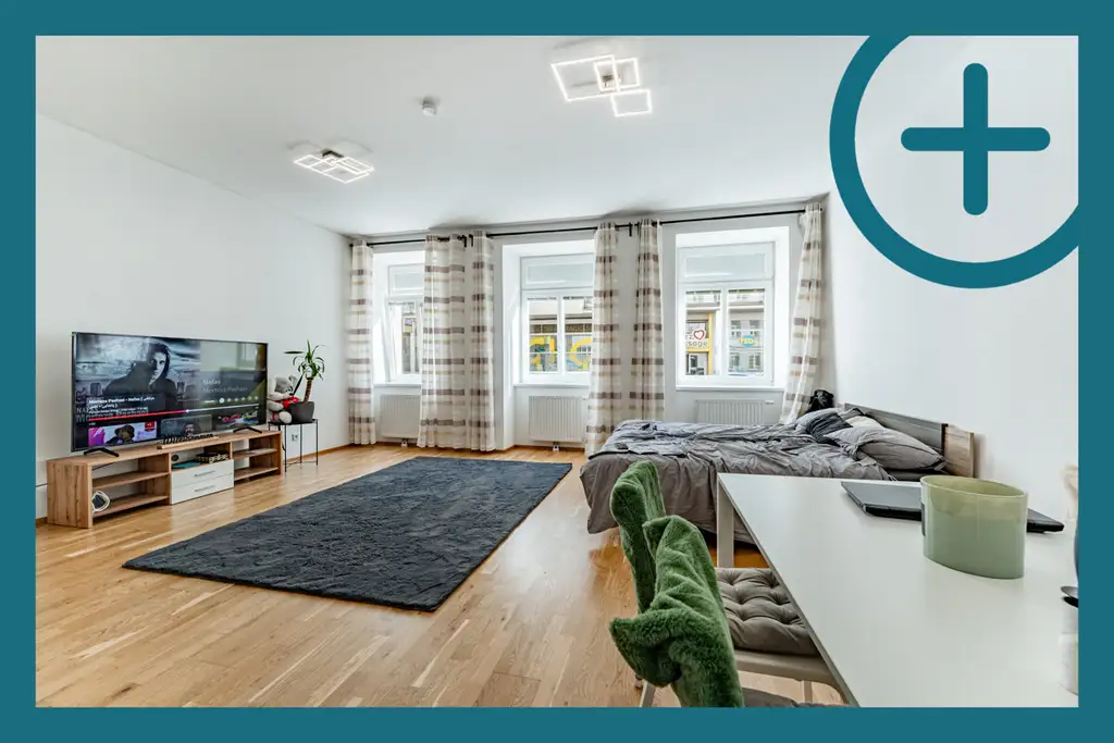 unbefristet vermietetes 1-Zimmer-Altbauatelier