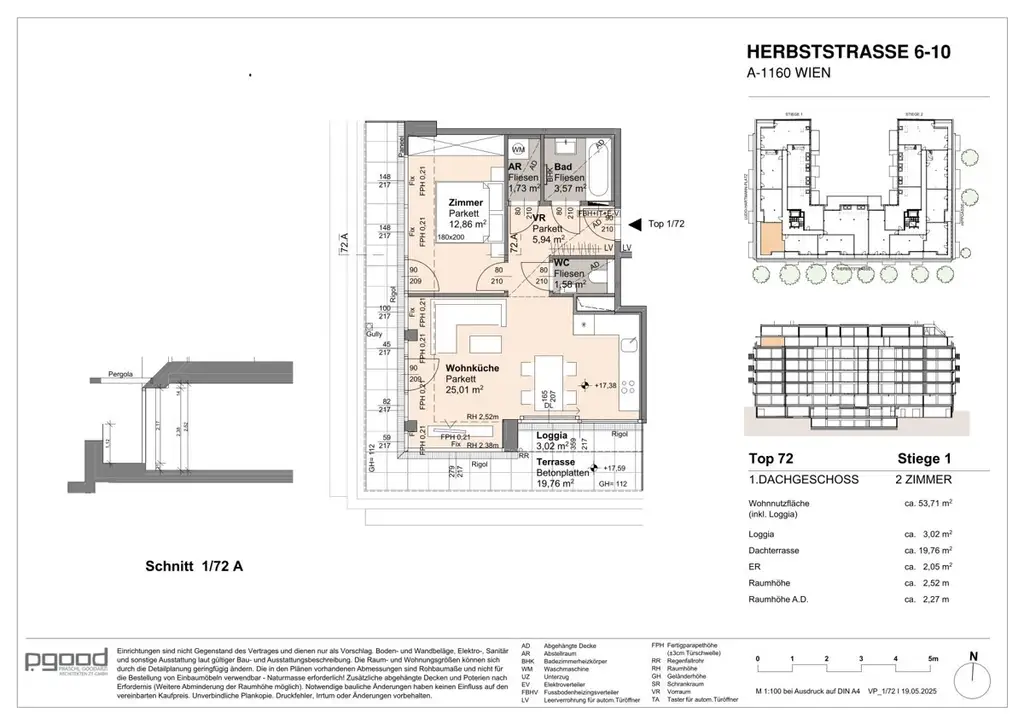 Exklusive 2 Zimmer Wohnung mit Dachterrasse - Sonne tanken: U6 Burggasse