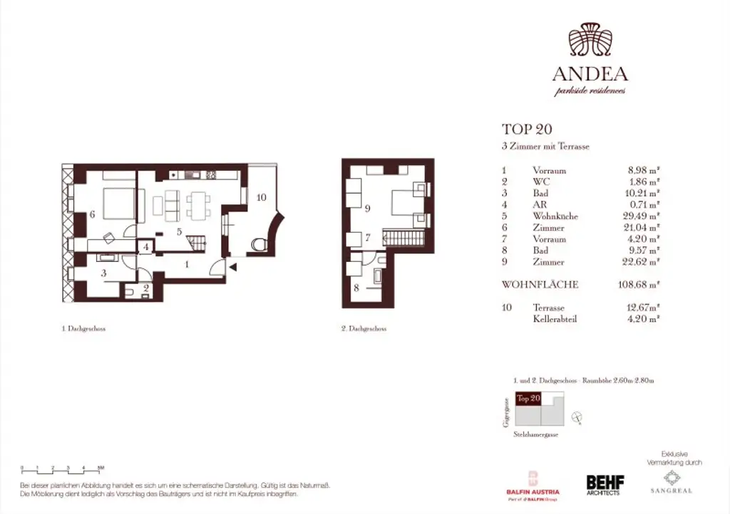 Beeindruckende 3-Zimmer-Maisonette mit Terrasse - ANDEA Parkside Residences