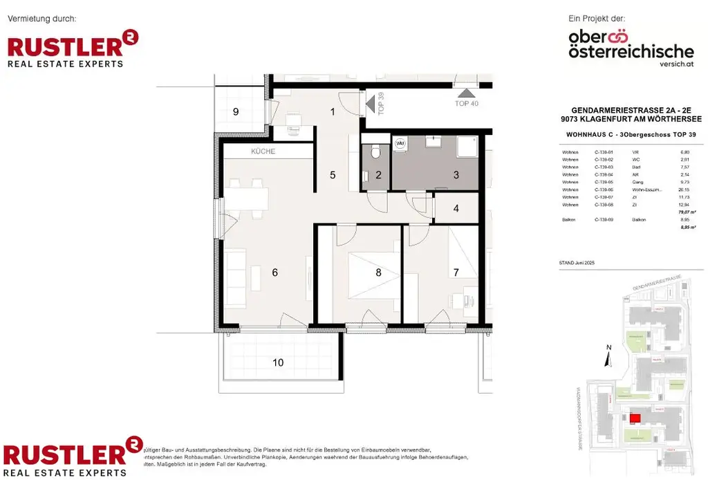 TRIVARA - Wohnen, wie man leben will - 3 Zimmer Wohnung mit Balkon und Loggia C-39