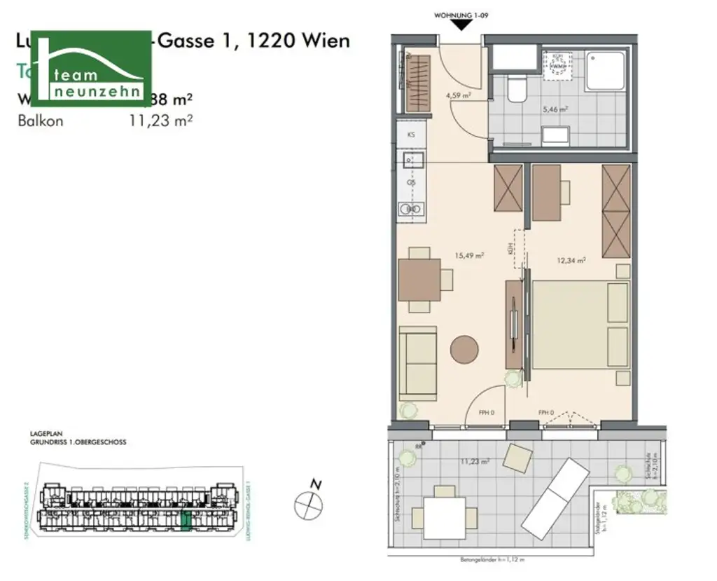 Ihr neues Zuhause in Top-Lage - Moderne 2-Zimmer Wohnung mit Balkon!