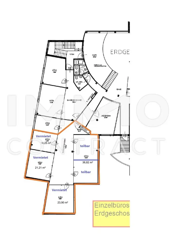 Büro ca. 19m², All-Inklusive Miete (inkl. BK, Heizung, Strom, Parkplatz nach Verfügbarkeit)