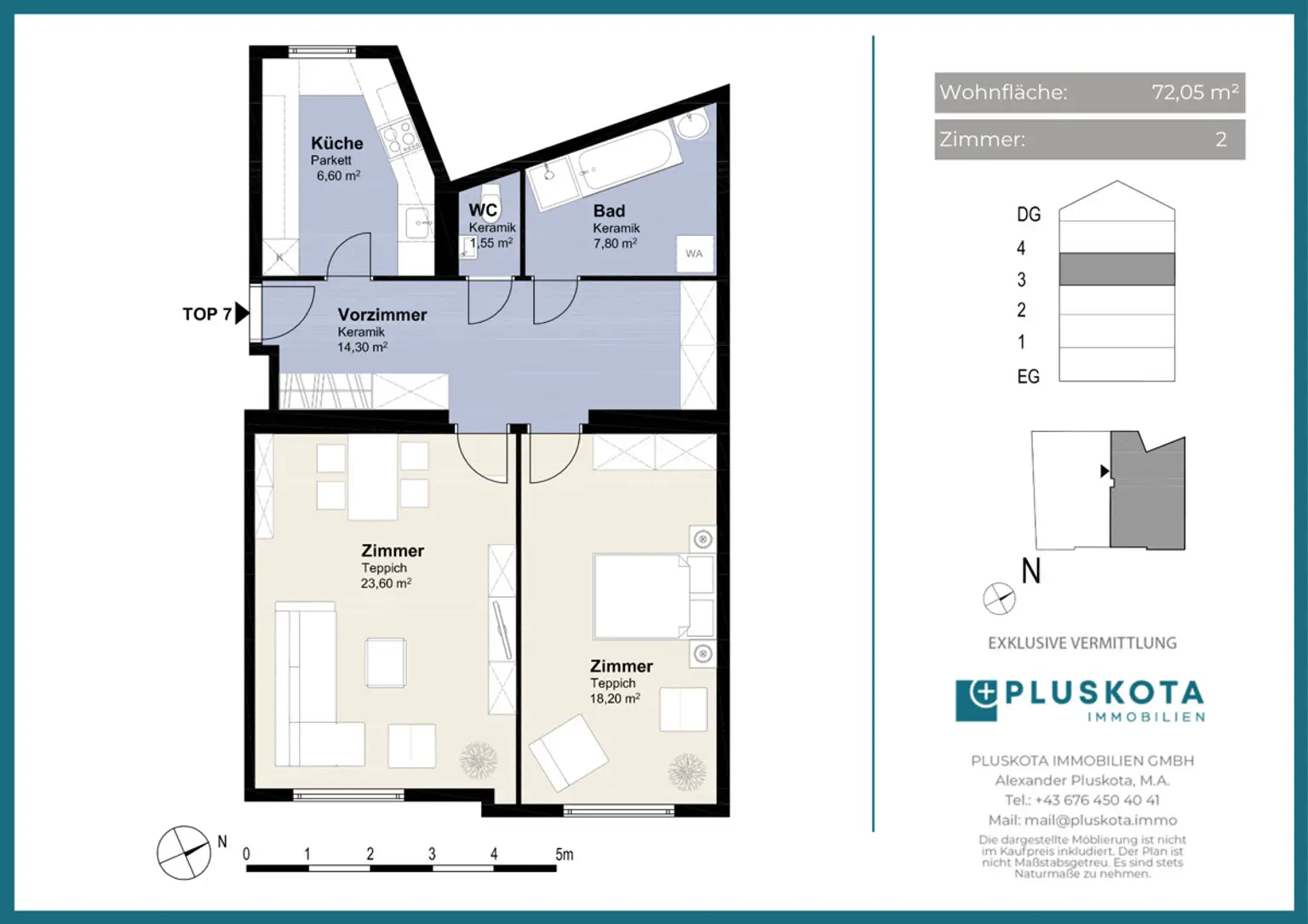 VIEL POTENZIAL: 2-Zimmer Wohnung in thermisch saniertem Haus!