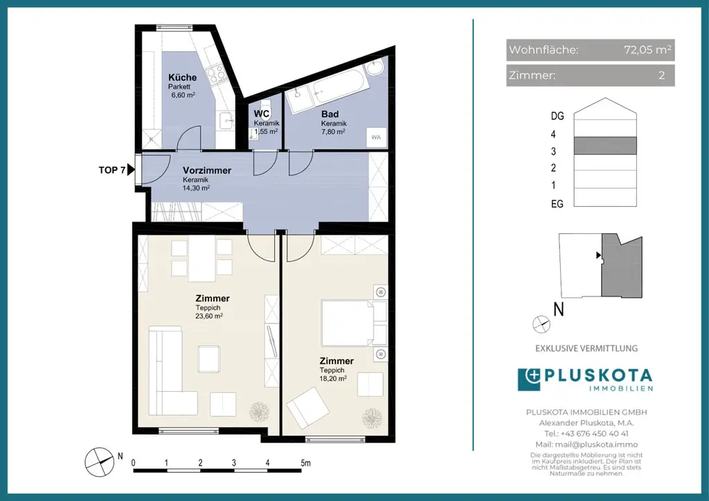 VIEL POTENZIAL: 2-Zimmer Wohnung in thermisch saniertem Haus!