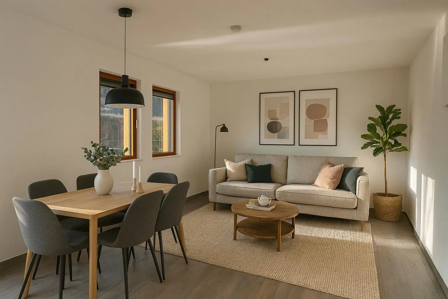 AI Visualisierung - Wohn-Esszimmer