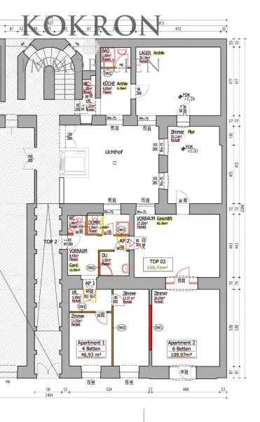 Repräsentative Kanzlei oder Praxis mit Wohnung (derzeit Kurzzeit-Mietwohnung mit 5% Rendite)