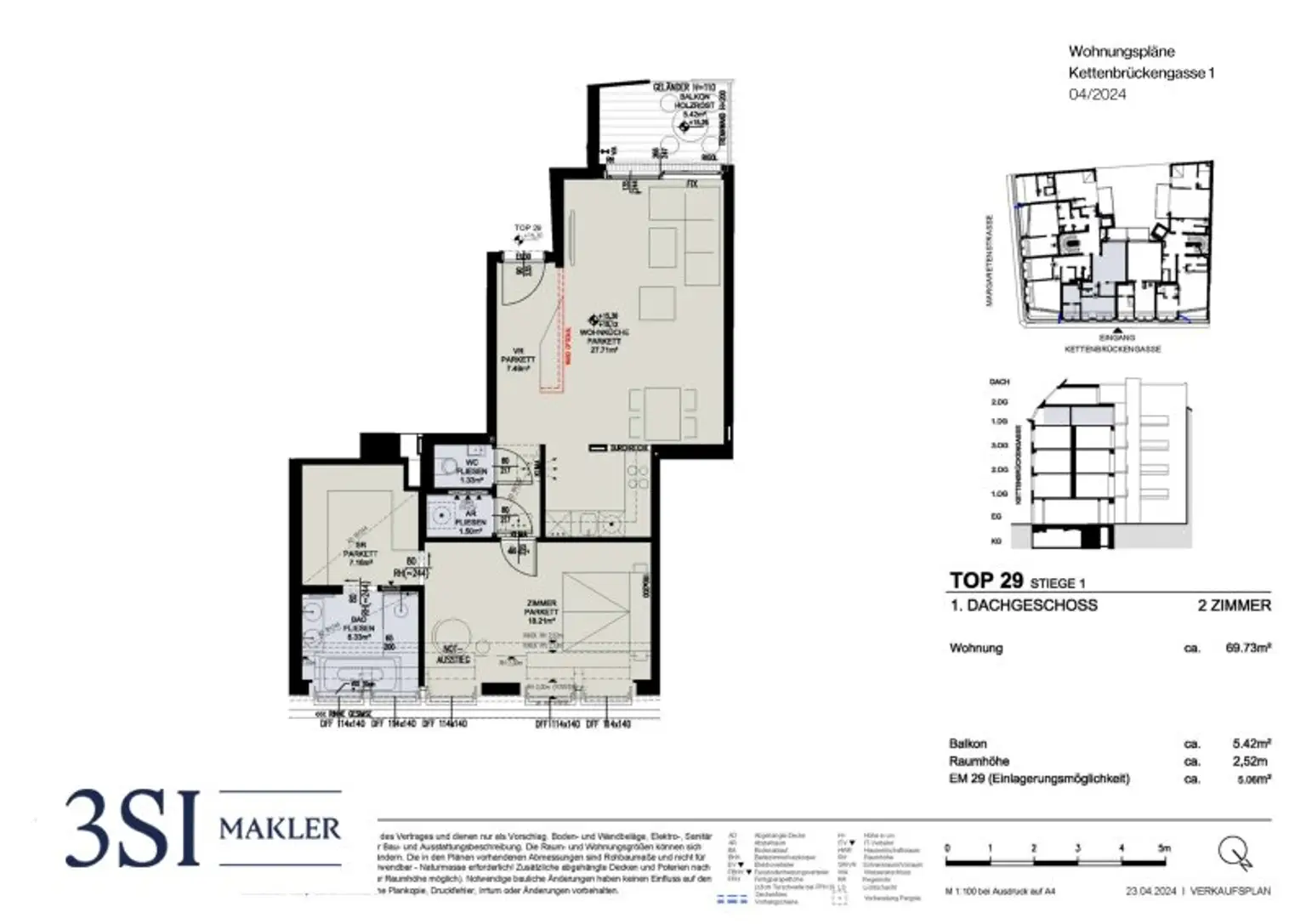 Ein Zuhause zum Wohlfühlen – lichtdurchflutete Dachgeschosswohnung mit Loggia
