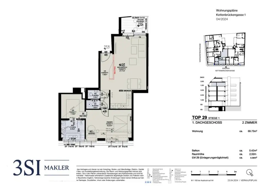 Ein Zuhause zum Wohlfühlen – lichtdurchflutete Dachgeschosswohnung mit Loggia