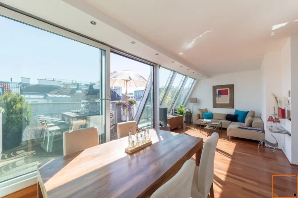 FULLY FURNISHED ROOFTOP APARTMENT:/ AC: Spacious living-dining area & 2 bedrooms