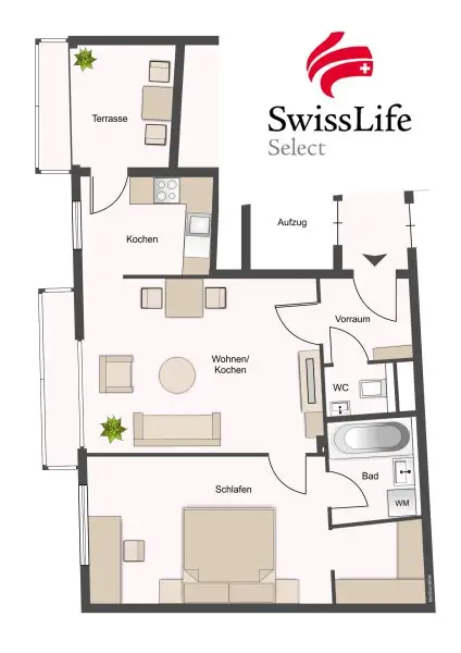Stilvolle 2-Zimmer-Wohnung mit Loggia, Schrankraum und Garagenplatz – Nähe Längenfeldgasse