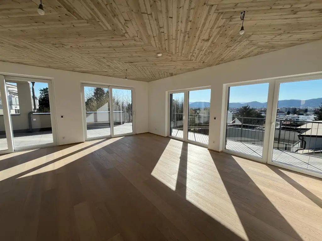 Erstbezug! stylische Penthouse Wohnung mit großer Terrasse und sensationellen Stadtblick in Waltendorf!
