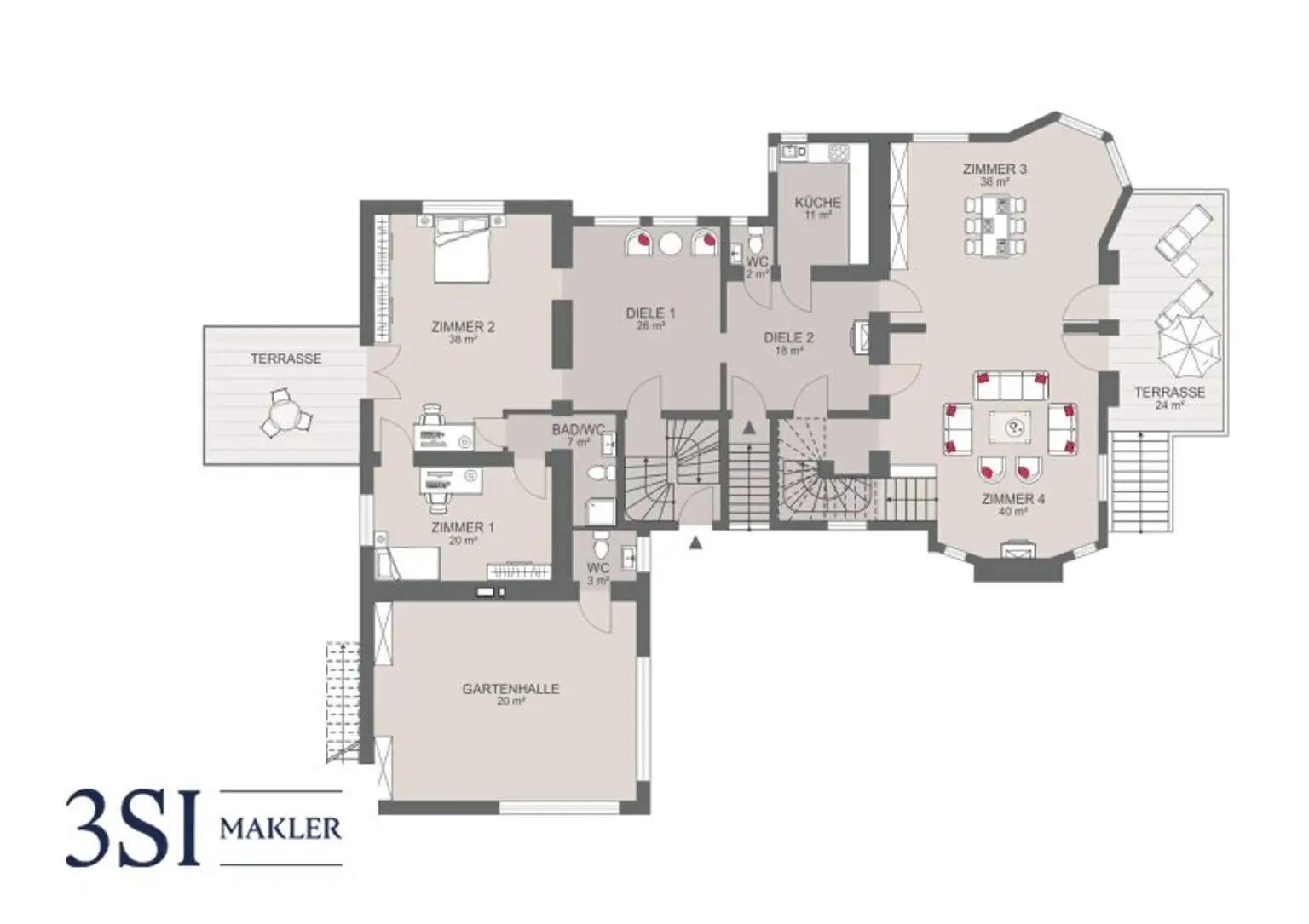 Exklusive Liegenschaft mit zwei Villen und großem Privatpark in Mödling