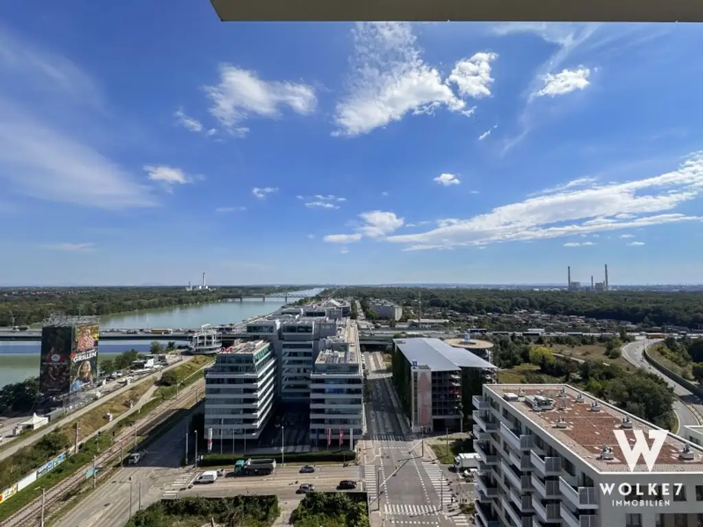 Exklusive 3-Zimmer-Residenz im Marina Tower – 16. Etage mit Donaupanorama