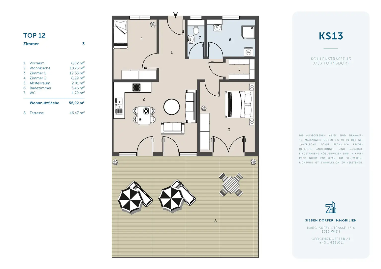 Anlegerpaket: 2 Terrassenwohnungen + 3 Carports, 86 m² Terrasse, vollvermietet